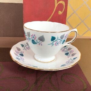 Royal Vale Leaves Teacup And Saucer
